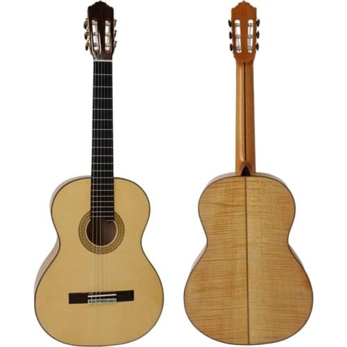 High Level Handcrafted Flamenco Classic Guitar Ebony Fingerboard Nut& Saddle Ox Bone String Scale 650MM Wood Binding