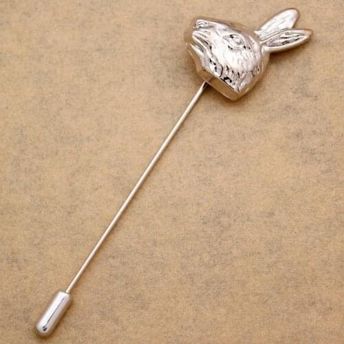 Anime customizable For Women Alice in Wonderland Rabbit Head Hare Lapel Stick Enamel Pins Collective Tie Hat Brooches TEA PARTY