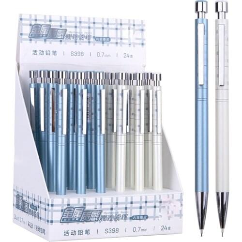 0.7 mm Metal Mechanical Pencil 2B Lead Holder Drafting Drawing Pencil Set For Writing Kids Gift School Supplies Stationery 2PCS