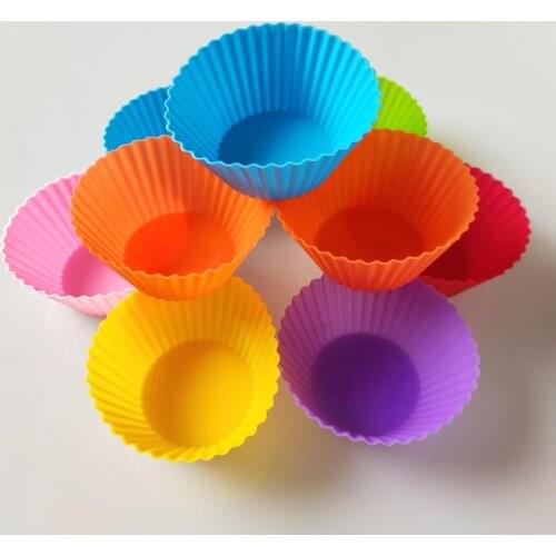 10pcs/lot Silicone Cake Mold Round Muffin Cupcake Baking Molds Kitchen Cooking Bakeware Maker DIY Cake Decorating Tools XB006