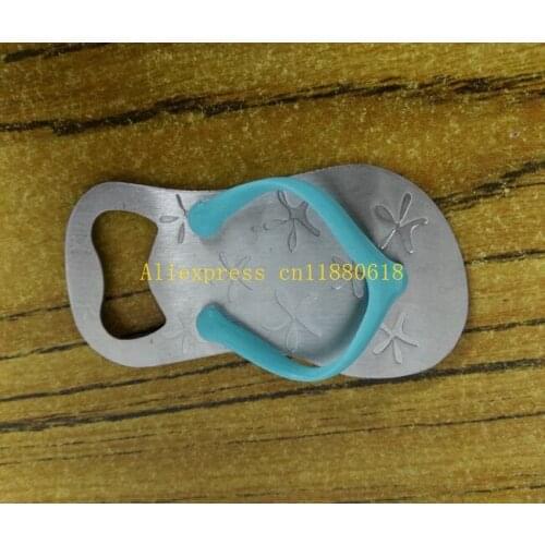 100pcs/lot Free Shipping Wholesale Slippers Flip flop bottle opener with starfish design Wedding Party Favor guest gift