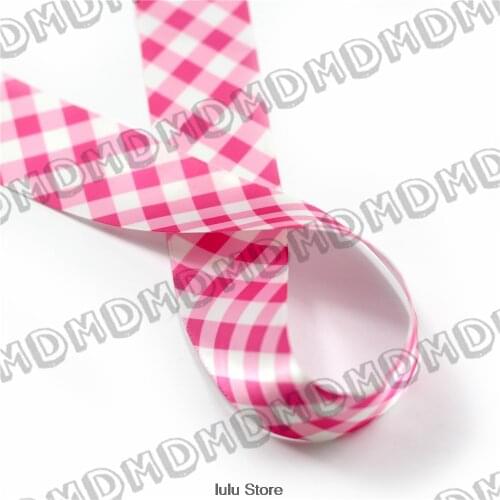100 Yards 9mm-75mm Size Satin Ribbon Printed With Check DIY Handmade Gift Wrapping, Packing Webbing MD161014-16-5582