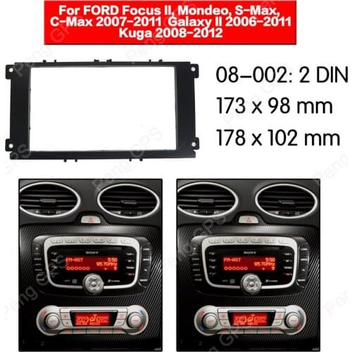 2 Din Car Radio stereo Fitting installation fascia For Focus II Mondeo Kuga S-Max C-Max Stereo Frame Fascias Mount Panel DVD CD