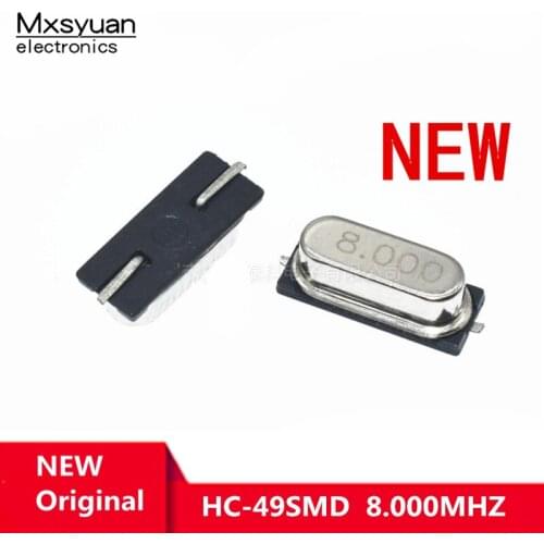 20pcs~100pcs/LOT 8.000MHZ 8.000M 8MHZ HC-49SMD 2P Crystal Resonator/Passive crystal/Quartz Crystal