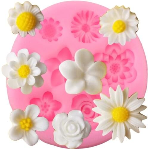 3D Flower Silicone Molds Fondant Cake Decorating Tools DIY Wedding Cupcake Topper Candy Polymer Clay Chocolate Gumpaste Moulds