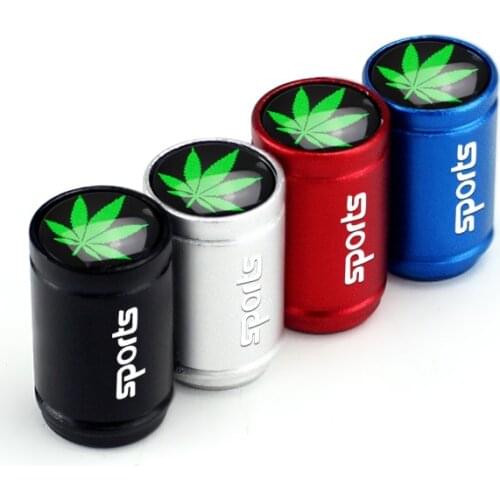 4Pcs Leaves Emblem Badge Decals For Mini Cooper Mitsubishi Bentley Lexus LADA Rover Alfa Romeo KIA Sunaru Wheel Tire Valve Cap