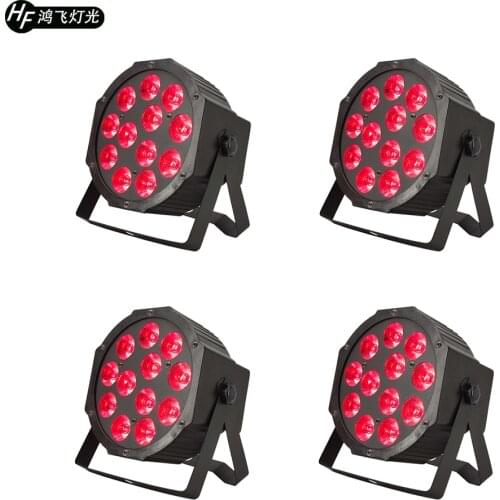 4 PCS/Lot 12x12w Led Par Light RGBW 4in1 Led Flat Par Light Dj Dyeing Light Party Stage Light