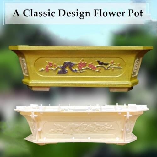 55cm/ 21.65in Medium Size Cachepot Diamond Flat Durable Home Gardening Tools Bonsai DIY Concrete Tree Flower Planter Pot Mold
