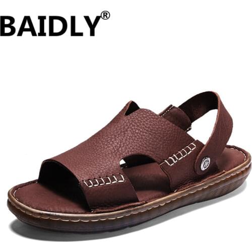 BAIDLY Men's Leather Sandals