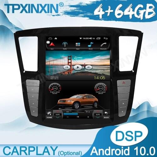 Wireless Carplay 4G+64GB For Infiniti QX60 2014-2019 Unit Multimedia Player Auto Radio Tape Recorder GPS Navigation DSP IPS
