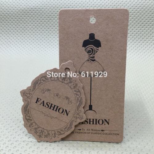 Customize clothing retro kraft paper hang tag/garment dress printed tags/swing tags/clothing label printing/trademark/logo/brand