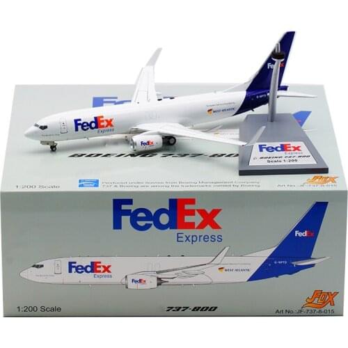 Diecast 1:200 Scale B737-800 G-NPTD Planes Model Airplanes FedEx Cargo Airlines Alloy Aircraft Plane Collectible Souvenir
