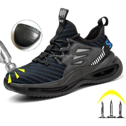 2021 Autumn New Men Work Safety Boots Breathable European Standard Steel Toe Work Sneaker Male Protect Safety Shoes Big Size 50