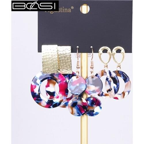 BOSI acrylic set earrings for women 202 drop earrings fashion jewelry long boho earrings set pendientes simple earring girls wne