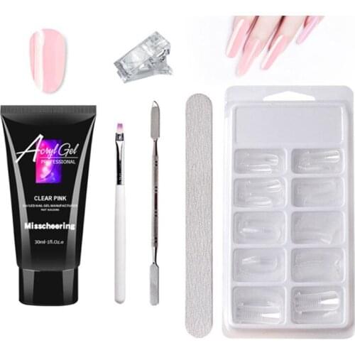 Nail Set Manicure Polishing Tool Nail File Nail Brush Extended Crystal Mold Nail Extension Glue Set Manicure Tool Set