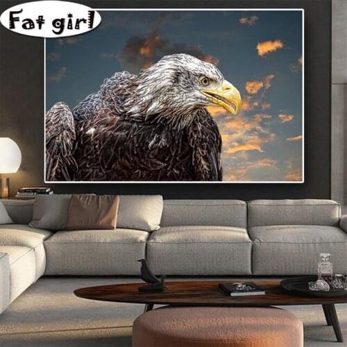 Diy Cross Stitch Kits 5 D Diamond Painting Animal Eagle Full Square Round Drill Mosaic Rhinestone Embroidery Handmade Needlework