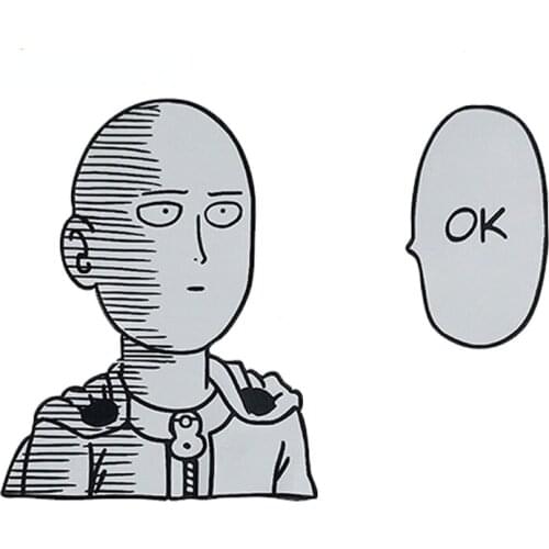 One Punch Man Saitama OK Sticker Car Bumper Decal JTR Waterproof Car Stickers Car Window Body Decorative Stickers Accessories