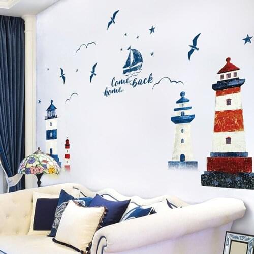 Similar Mediterranean Lighthouse Building Wall Sticker Home Decor Living Room Sofa TV Background Wall Decal Spring Decoration