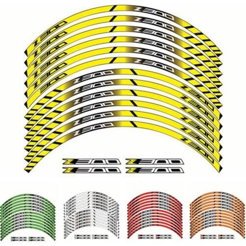 Motorcycle Wheel Decals Stickers Set Rim Stripes Laminated For Kawasaki Z300