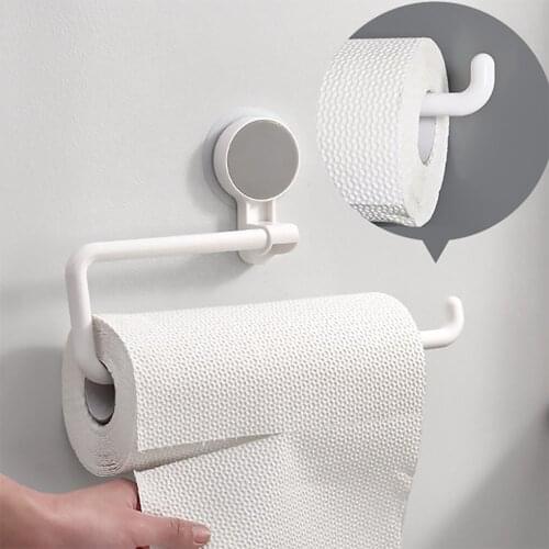 Wall-mounted Toilet Roll Paper Holder Kitchen Bathroom Towel Bar Self Adhesive Tissue Hanger Rack