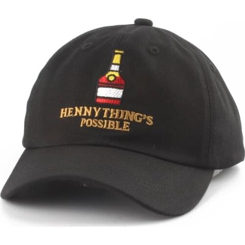 2019 new Henny Wine bottle embroidery Dad Hat men women Baseball Cap adjustable Hip hop snapback cap hats