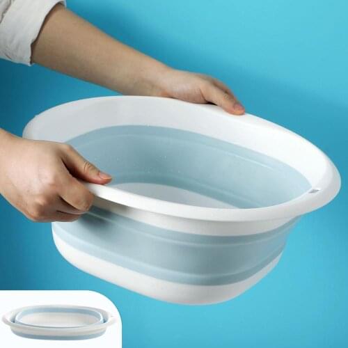 Portable Foldable Washbasin Travel Plastic Washbasin Household Thickened Silicone Telescopic Washbasin Travel Outdoor Camp basin