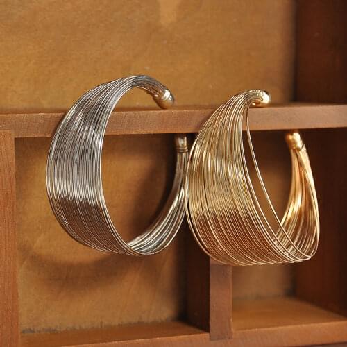 2021 NEW Gold Metal Alloy Arrow Link Chain Twist Bangle New Three Layer Romantic Open Cuff Bangles/Bracelet Set For Women