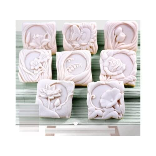 PRZY Soap Mold Silicone Rose Lily Lotus Tulip Butterfly Handmade Soap Silicon Mold Chocolate Fondant Resin Clay Molds