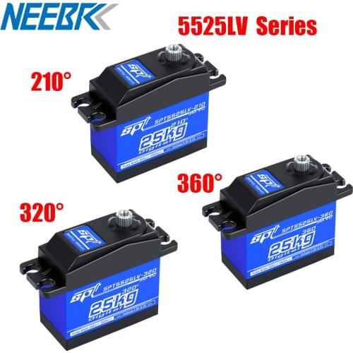 RC Car Servo 5525LV 210° 320° 360° 25KG Metal Gear Large Torque Digital Servo for RC Car Crawler SCX10 TRX4 RC Car Parts