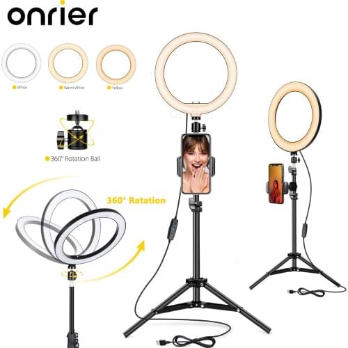 Onrier 10"inch Phone Tripod Light Holder for Video Photography for Stand Studio Photography Photo Ring Light Selfie video OLS10E