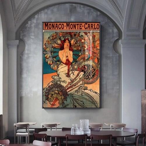 Stylish Retro Alphonse Mucha Canvas Paintings Posters and Prints Wall Art Pictures for Living Room Cuadros Home Decor Quadro