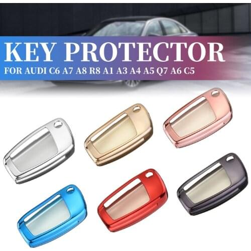 TPU Car Styling Soft TPU Auto Key Protection Cover Case Car Holder Shell Car-Styling For Audi C6 A7 A8 R8 A1 A3 A4 A5 Q7 A6 C5