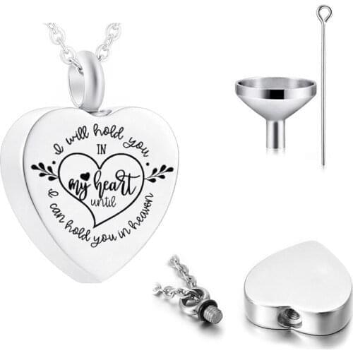 Cremation Jewelry Heart Pendant Stainless Steel Urn With Filling Kit For Ashes Memorials For Deceased Relatives/Pets
