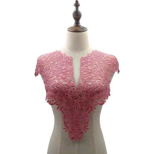 Candy Color Fake Collar Lace False Collars Woman Detachable Hollow Embroidery Neckline Collar Applique Lace Sewing Accessories