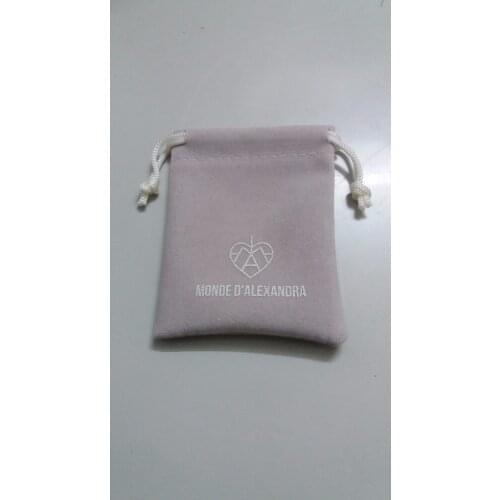 High quality drawstring bag 500pcs/lot grey velvet bag size 7*9cm with custom silver logo and free shipping by DHL jewelry bag