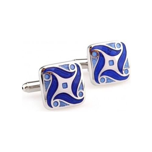 07145 Blue Enamel Cufflink 15 Pairs Free Shipping