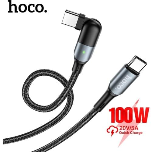 Hoco PD100W USB C to Type C Charging Cable For Xiaomi Poco X3 M3 5A PD Fast Charger For iPad Macbook Pro USB C Data Transmission