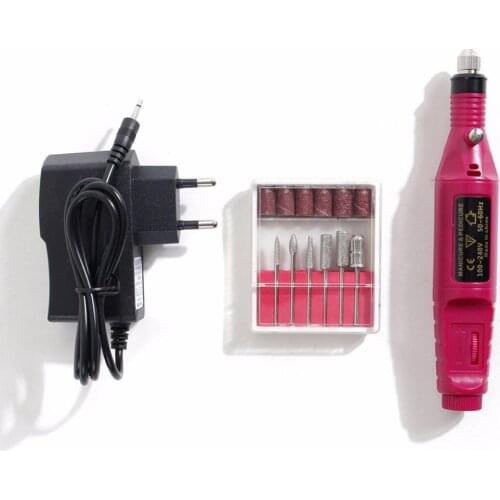 1set 6 bits Professional Manicure Machine Nail Electric Drill Pen Pedicure File Polish Nail Art Tool Kit Fingernail Care Product