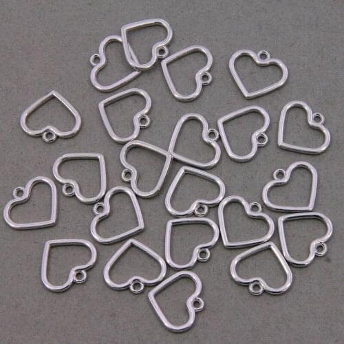 10pcs/lot 20*17MM Zinc Alloy Gold Mini Sweet Hollow Love Heart Shape Charms For DIY Earrings Jewelry Making Accessories