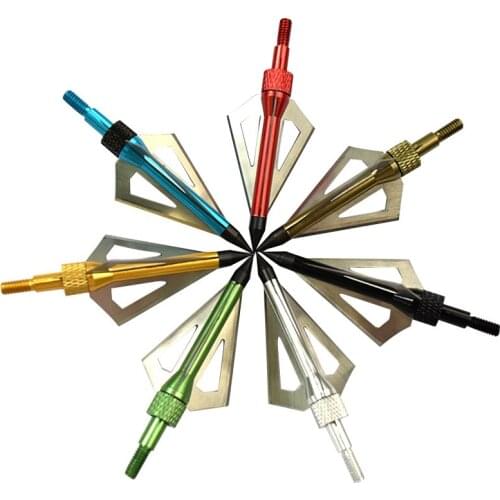 12pcs 6 color Archery Arrow Broadhead Point Arrows Head for Hunting Beast Bow Archery Outdoor Sporting