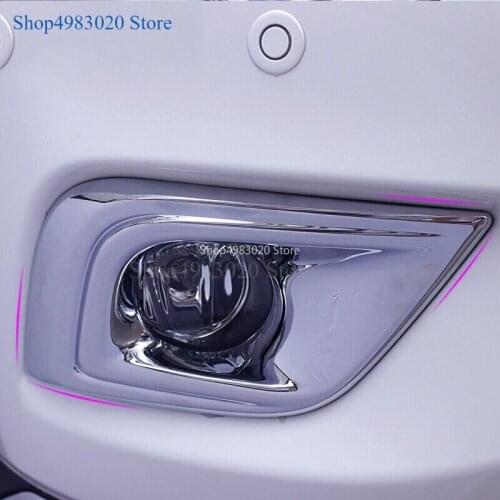 For Nissan Murano 2015 2016 2017 2018 Car Body Head Front Fog Light Lamp Frame Stick Styling ABS Chrome Cover Trim 2 Pcs