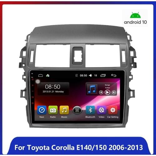 Android 10.1 9" Car Radio Stereo GPS Navigation Stereo Multimedia Player for Toyota Corolla E140/150 2006-2013 2 DIN