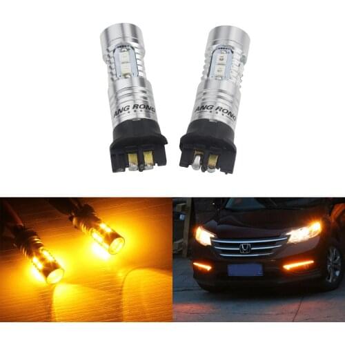 ANGRONG 2x Amber PWY24W Bulb LED Indicator Daytime Running Light DRL For Aud A3 A4 A5 Q3 (CA265x2)