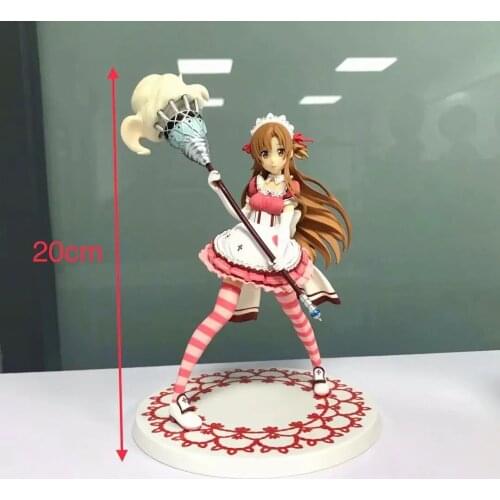 Anime Sword Art Online Maid World Yuuki Asuna PVC Action Figure Model Toys Collection Doll Gift 20cm
