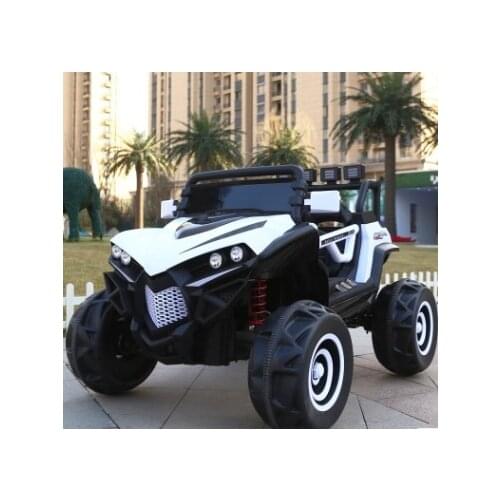 Large two-seater electric car for children with four wheels with remote control car