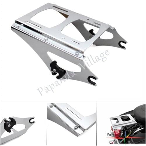 Papanda Chrome Motorbike Detachable Two Up Tour Pack Mounting Luggage Rack for Harley FLHR FLHRC FLHT FLHX FLTR FLTRX 2009-2013