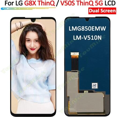 For LG V50S ThinQ V510N V510 5G LCD Display Touch Panel Screen Digitizer Assembly For LG G8X ThinQ G850 LCD Dual Screen adapter