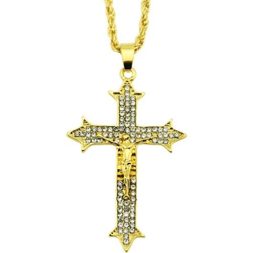 2020 Hiphop Mens Necklaces In Europe And America Hip Hop With Jesus Cross Pendant Necklace Accessories