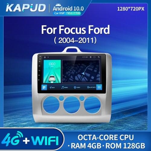 Kapud Android 10 Auto Radio 9" Car Stereo Multimedia Player For Ford Focus Manual 2004-2011 Navigation GPS 4G Wifi DSP