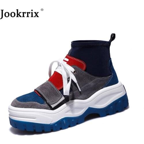 Jookrrix Pu Leather Shoe Women Fashion Brand High Top Sneaker Lady chaussure Autumn Female footware Breathable Girl Black Shoes